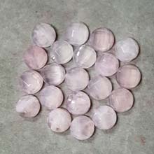 10MM FACETED ROUND CABOCHON ROSE QUARTZ(10PCS/BAG)